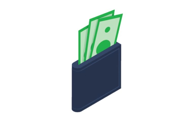 ikona pieniędzy w portfelu